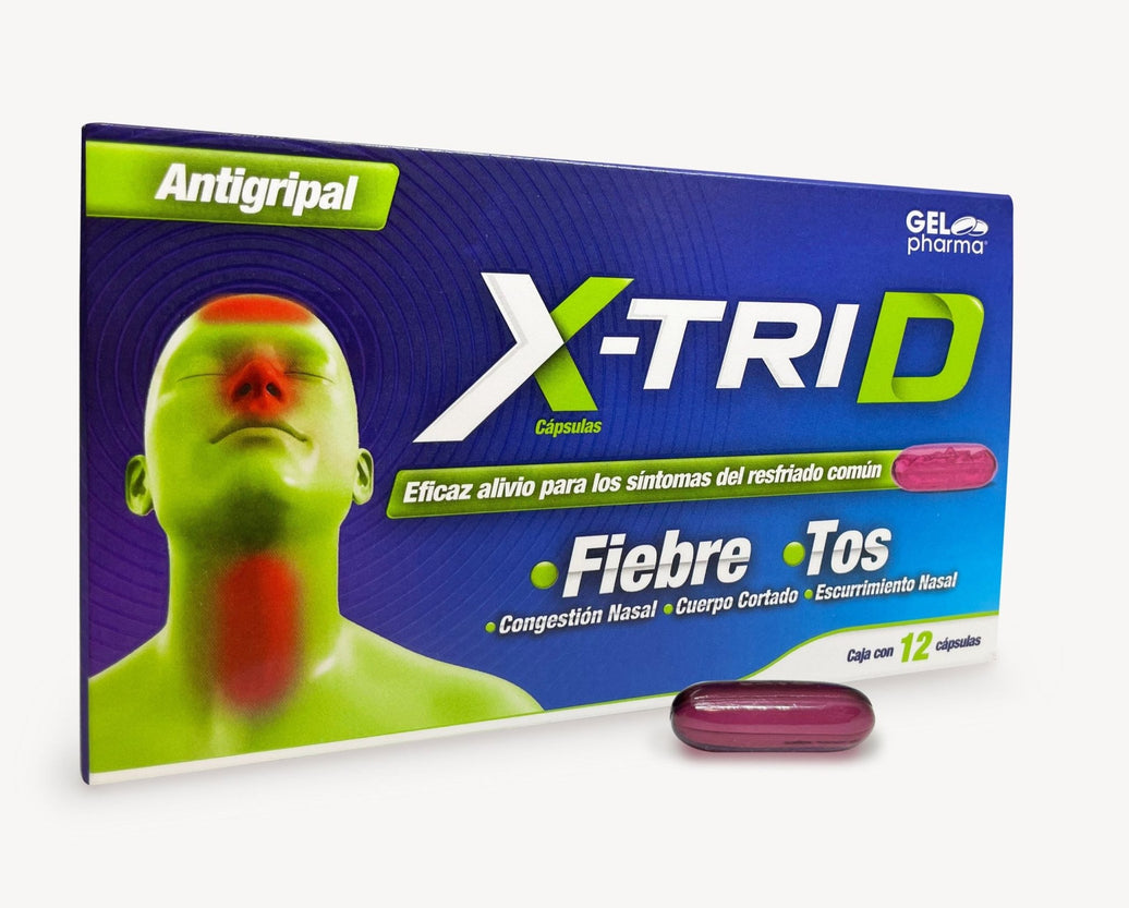 X-TriD (Dextrometorfano/Fenilefrina/Clorfenamina/Paracetamol) 15-5-2-250mg 12cap - Farmacia Humus - Respiratorio