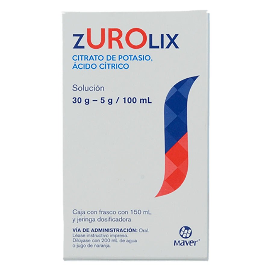 Zurolix (Citrato de Potasio/Ácido Cítrico) 30g-5g/100ml 150ml - Farmacia Humus - Vitaminas y Suplementos